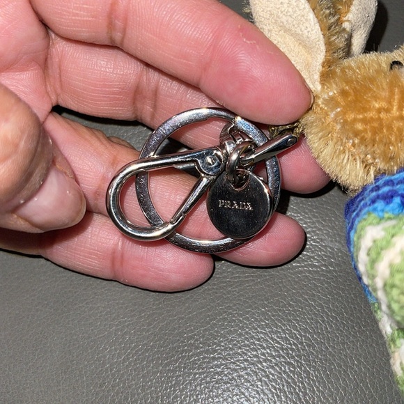 Preloved Prada rabbit key chain great condition silver hardware 5” tall - Picture 7 of 9